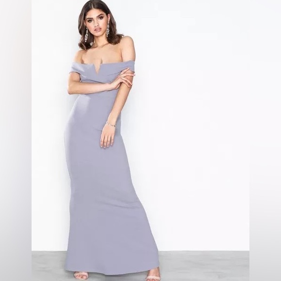 MISSGUIDED NWT Lilac plunge Maxi Dress - Picture 1 of 6
